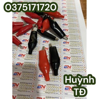 Cặp đầu kẹp cá sấu đỏ đen ( 2 cái)