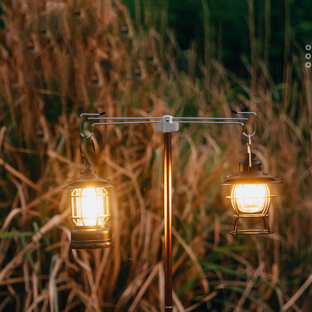 Giá Treo Đèn, Gậy Treo Đèn, Cột Treo Đèn Có Móc Ttreo Đôi Dã Ngoại Ngoài Trời Gấp Gọn Hợp Kim Nhôm Thiết Kế Tiện Lợi