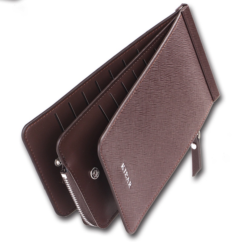 Ví Dài Đựng Thẻ Sức Chứa Lớn Có Khóa Kéo Phong Cách Hàn Quốc Cho Nữ