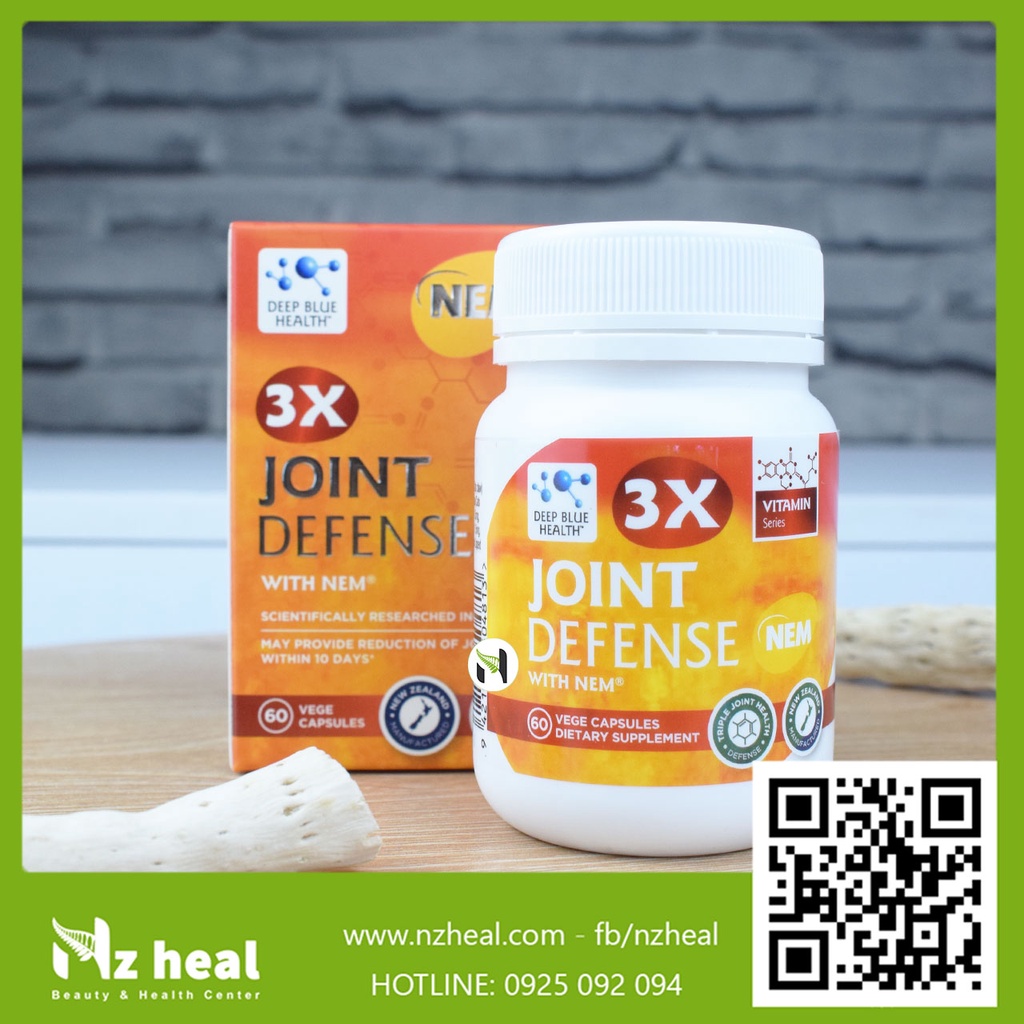 [Hỏa tốc] Bộ đôi bổ xương khớp: viên Canxi Deep Blue Health Calcium và giảm đau xương khớp 3x Joint Defense with NEM