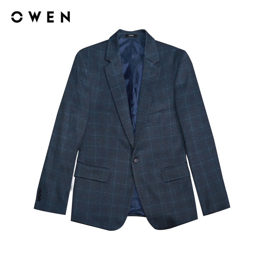 OWEN - Áo Blazer Regular Fit Ghi Xanh - BL220696