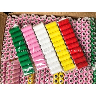 Lốc 10 cuộn chỉ thun làm hoa handmade