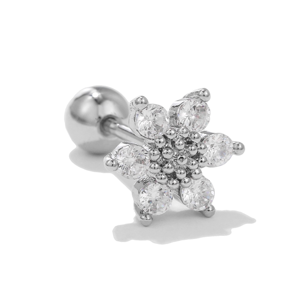 1 Bông Tai Bạc S925 Hình Nơ Đính Ngọc Trai Không Gây Dị Ứng