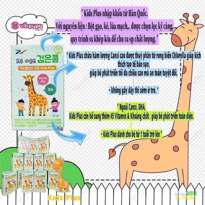 Sữa hạt Kids Plus Hàn Quốc tăng cân cho bé