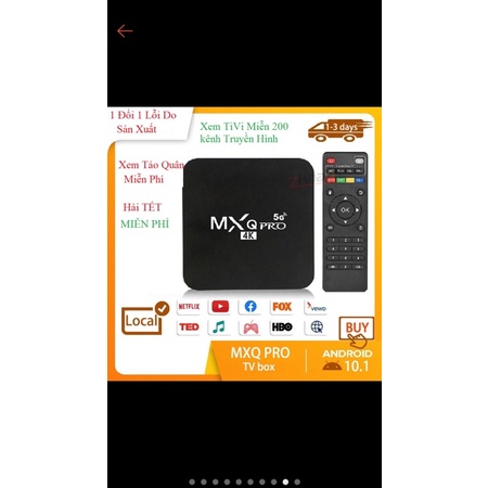 Android TV Box MXQ PRO 4K bản 8G+128GB Tiếng Việt Wifi 5G, Android 11.1 Đã cài sãn 300 kênh, YouTube