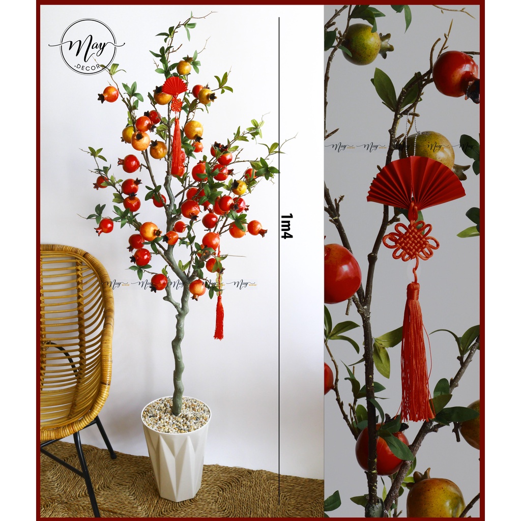Cây giả, Cây Lựu giả cao cấp1m3,1m4 , 80cm