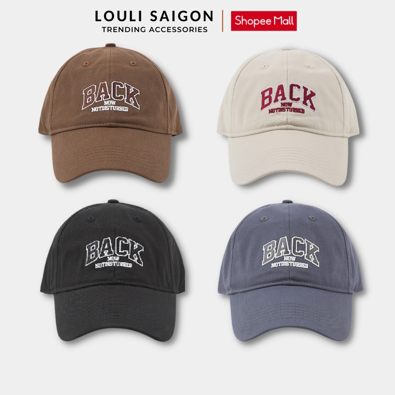 Mũ lưỡi trai nam nữ LOULI SAIGON thêu chữ BACK chất liệu vải kaki form mềm