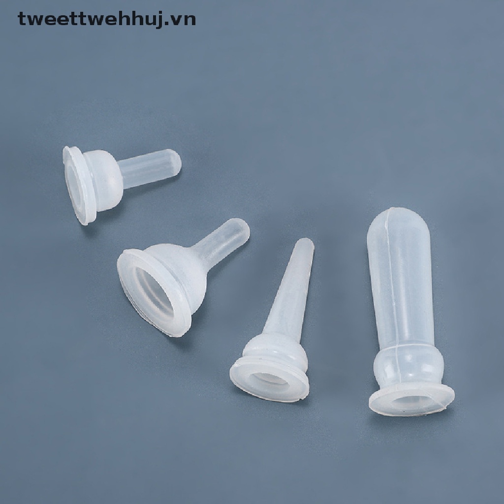 Set 10 Núm Ti Giả Mini Bằng Silicon Hình Mèo / Thỏ Thông Dụng Cho Thú Cưng Sơ Sinh