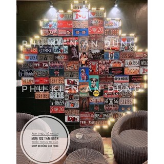 Biển Số Trang Trí Gắn Tường Chất Liệu Thép Cao Cấp Phủ Sơn UV Chống Phai Decor Barbershop Phong Cách Vintage (30x15cm)
