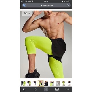 Quần legging dáng lửng bó cơ tập luyện chạy bộ Tsla Athlio