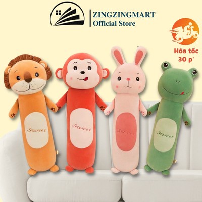 Gối ôm hình thú cho bé siêu ngộ nghĩnh size 55cm, 70cm, 90c, luôn an toàn cho bé và mẹ - Gấu bông ZingZingMart