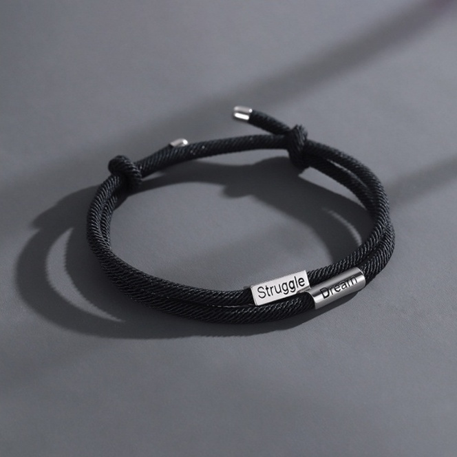 Vòng Tay Nam Lắc Tay Unisex 2 dây kết hợp Clancy Thời Trang Vòng Tay Nam Nữ Basic Màu Đen Chất Liệu Bền Bỉ Kratos