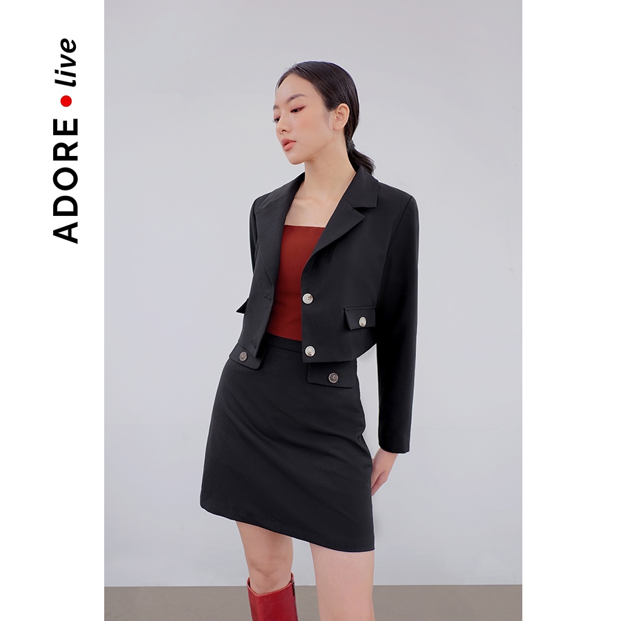 Áo khoác blazer 6 màu chất liệu tuýt si crop 2 khuy 2LBL3019 ADORE DRESS