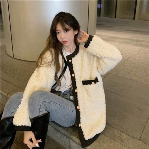 Myaistyle áo khoác len áo len áo Vải lông cừu giữ ấm Thoải mái wt30
