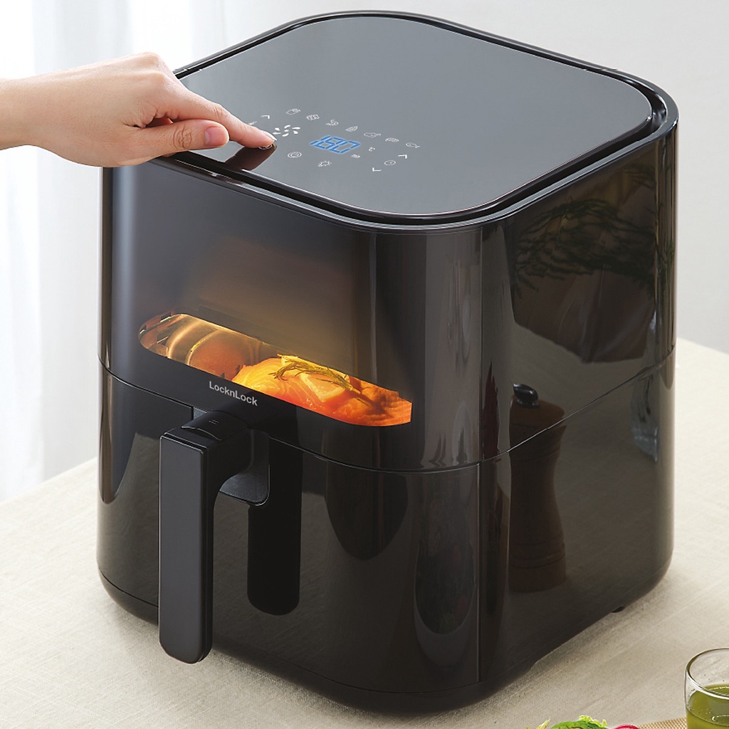 Nồi Chiên Không Dầu Locknlock Visible Air Fryer CUBE EJF996BLK 5.5L - Hàng Chính Hãng