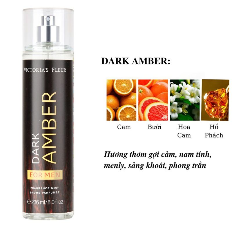 Xịt Thơm Body Mist Victoria Fleu 236Ml dành cho nam