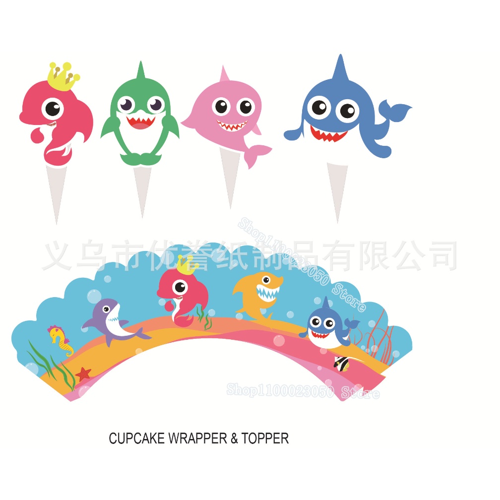 Bộ Bong Bóng Hình Cá Mập Dễ Thương Dùng Trang Trí Tiệc Sinh Nhật Cho Bé DIY