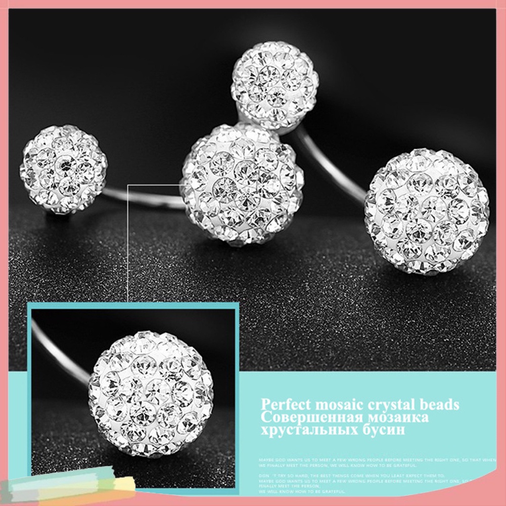 Khuyên tai quả cầu đính đá thời trang cho nữ