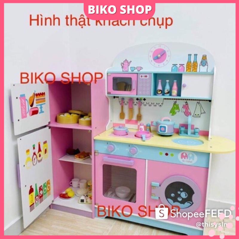 Đồ chơi bếp bằng gỗ màu hồng 101cm cho bé - Đồ chơi gỗ cho bé - Biko Shop