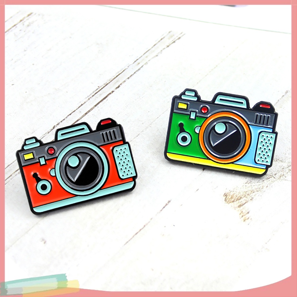 【LK】Cartoon Multicolor Camera Badge Collar Lapel Brooch Pin Clothes Decor