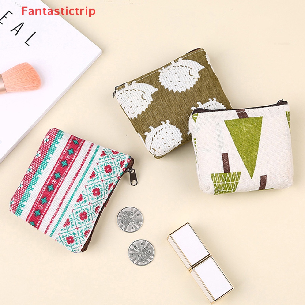 Ví Đựng Tiền Xu / Thẻ Mini In Họa Tiết Đơn Giản Cho Nam Nữ Mới