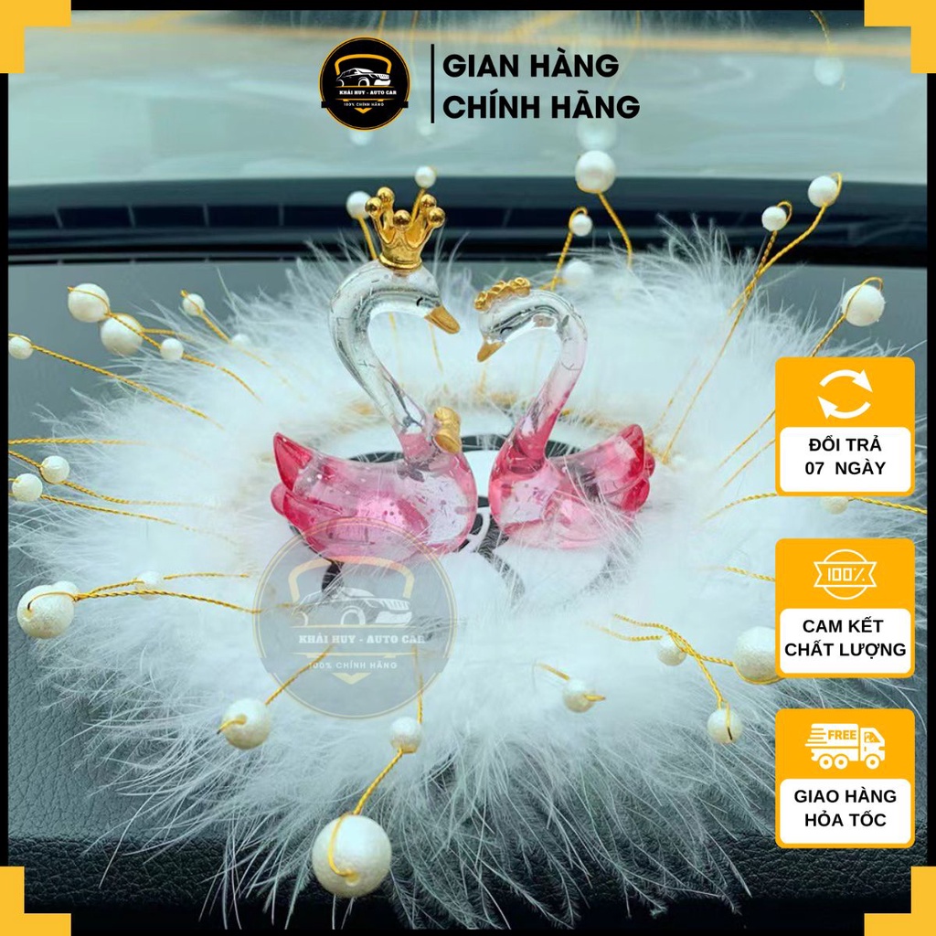 Trang trí taplo - Sét tượng Thiên nga đôi đá pha lê biểu tượng của tình yêu vĩnh cửu thích hợp làm quà tặng ý nghĩa