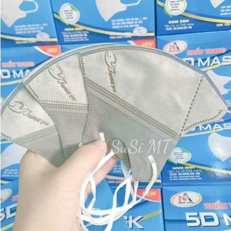 50 Cái Khẩu Trang 5D Nam Anh Xám Dày, Đẹp