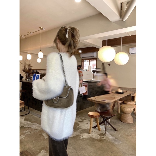 ÁO LEN LÔNG THỎ LỆCH VAI TIỂU THƯ QUẢNG CHÂU