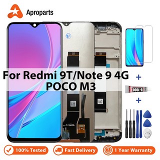 Màn hình lcd cho xiaomi poco m3 / redmi 9t / note 9 4g m2010j19sc màn hình bộ số hóa cảm ứng thay thế