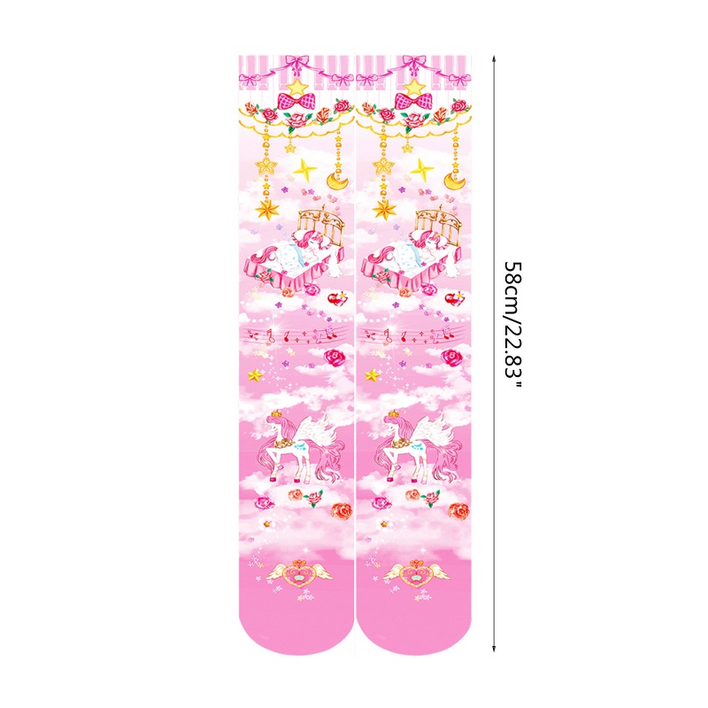 Vớ Dài Qua Gối In Họa Tiết Hoạt Hình Phong Cách Lolita Nhật Bản Cho Nữ