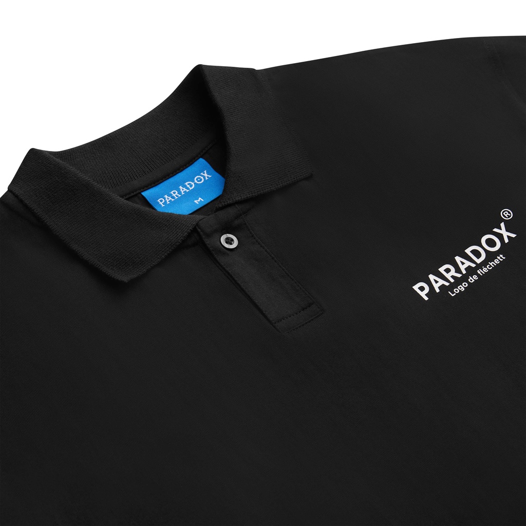 Áo thun có cổ Paradox tay lỡ THE COURTEOUS POLO - Đen