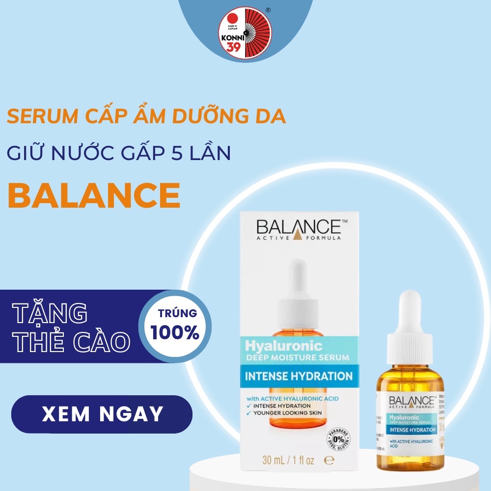 Serum cấp nước dưỡng ẩm sâu Balance Active Skincare Hyaluronic Deep Moisture 30ml - Konni39