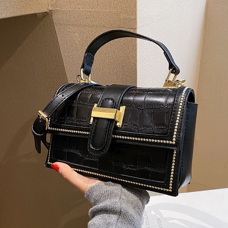 Túi Đeo Chéo Hình Vuông Nhỏ Họa Tiết Vân Đá Thời Trang Cho Nữ