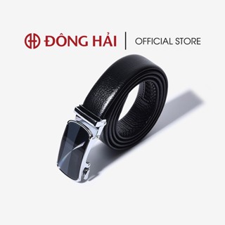 Nịt nam Đông Hải da bò cao cấp dập vân nhẹ thiết kế đầu khóa ánh kim tự động - NITTDPU550