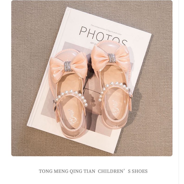 Giày búp bê đính nơ hoa xinh cho bé gái