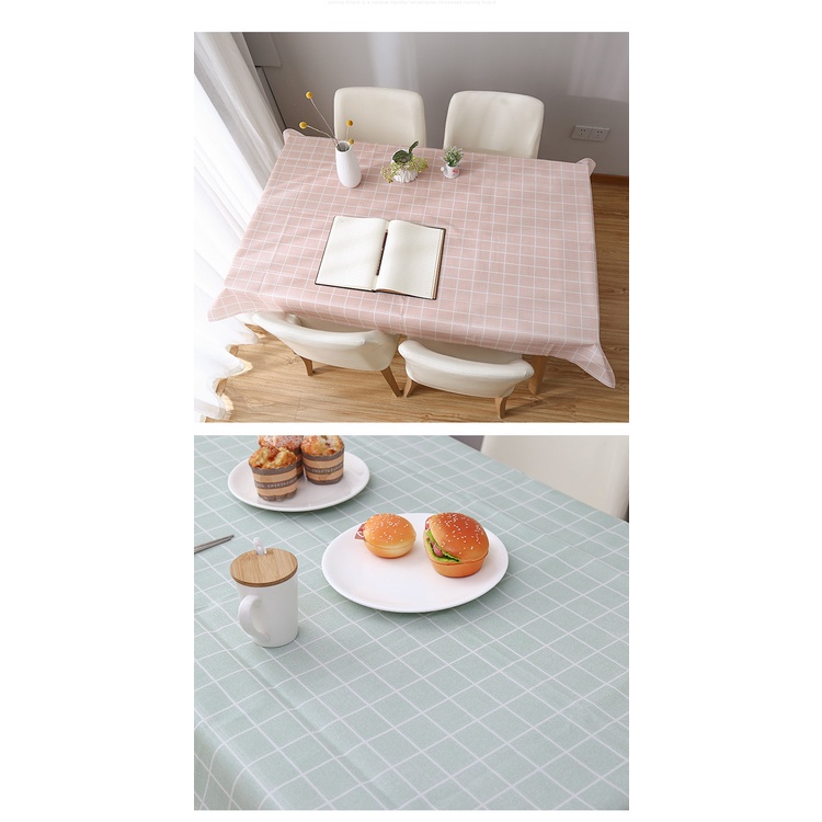 Khăn Trải Bàn Caro Trải Bàn Vuông Tròn Chữ Nhật PVC Không Thấm Nước PINKWISH B506