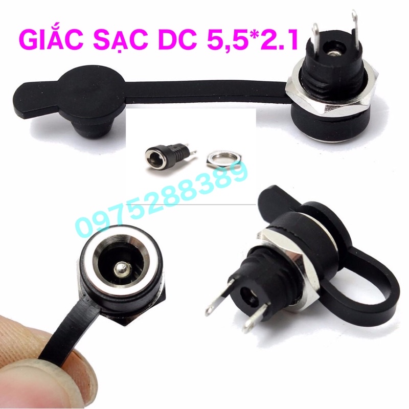 Giắc sạc DC hàn sẵn dây AWG chịu tải cao