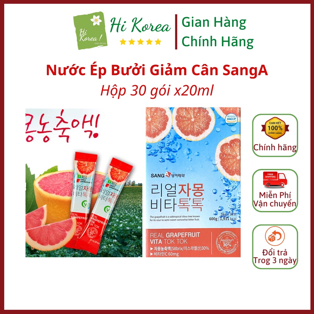 Trà Bưởi Giảm Cân Hàn Quốc SangA Vita Tok Tok Chính Hãng  Hộp 30 Gói