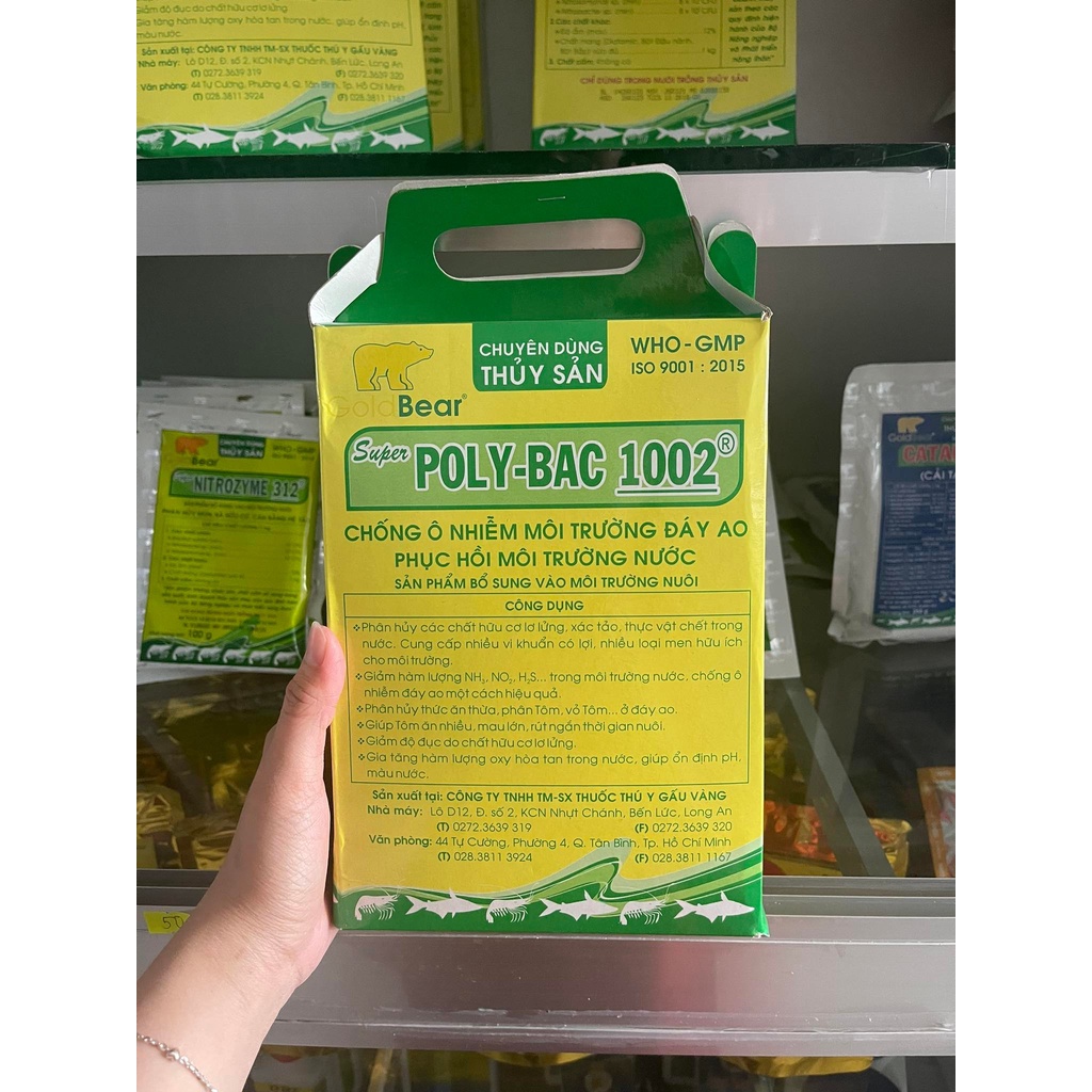 Gấu Vàng Poly Bac 1002 chống ô nhiễm môi trường đáy ao tôm cá