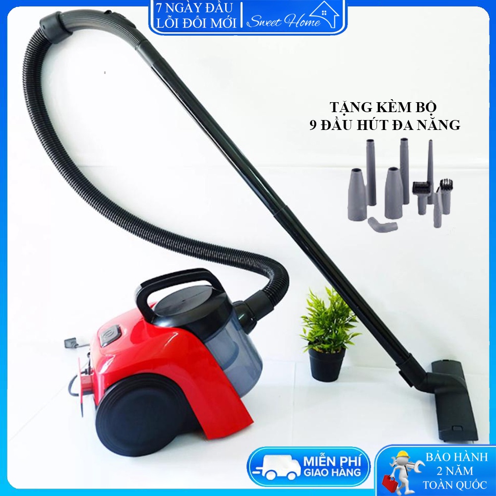 Máy hút bụi đa năng tặng kèm bộ 9 đầu hút đa năng, máy hút công suất lớn bụi động cơ mạnh mẽ lõi lọc HEPA thế hệ mới.