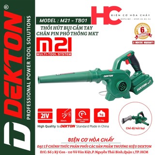 Máy thổi bụi con sò dùng pin dekton 6 cấp số / m21-tb01 / hệ m21 / chân phổ thông makita