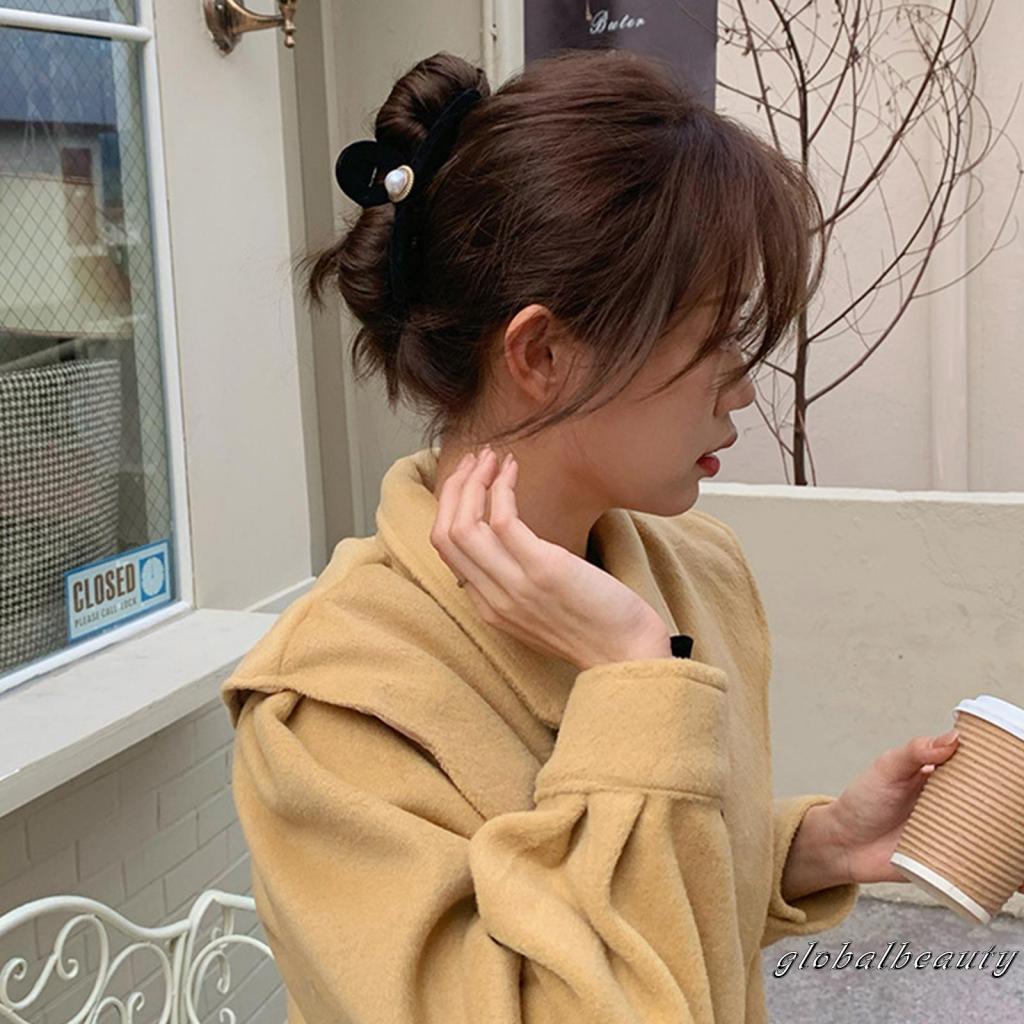Kẹp Tóc Càng Cua Đính Ngọc Trai Phong Cách Vintage Cho Nữ