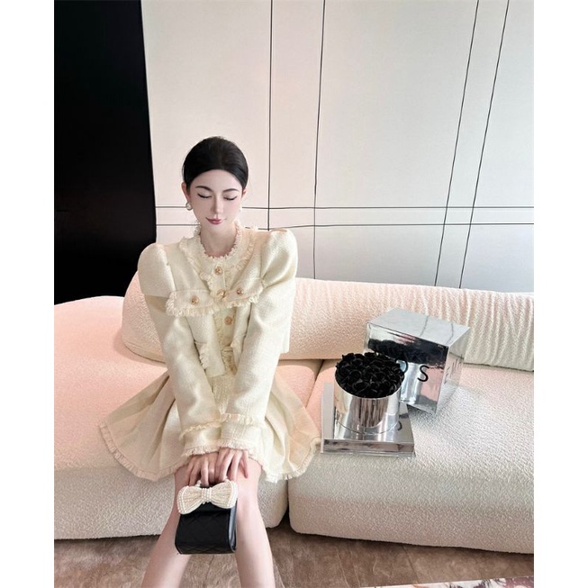 Sét Áo dạ nữ kèm chân váy xếp ly siêu xinh hàng QC MỚI