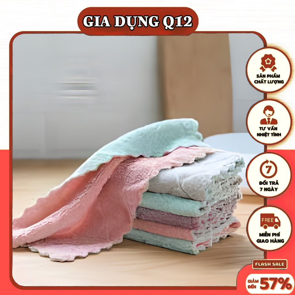 Khăn Lau Bếp đa năng 2 mặt siêu thấm nước ,Vắt Cực Khô ,SÀI CỰC Đã