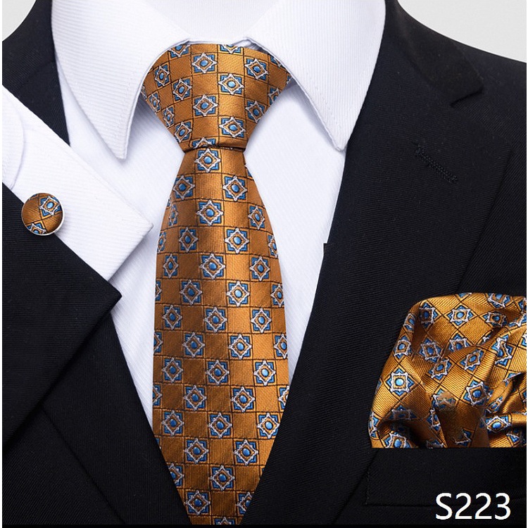 Cà Vạt Đen Sọc Xanh Thời Trang Công Sở Cho Chú Rể