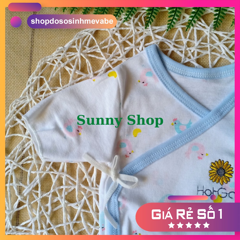 Áo cột dây TAY NGẮN HOTGA cho bé sơ sinh dưới 5kg, Áo buộc dây tay cộc cho em bé