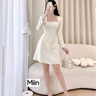 Váy dạ dài tay tiểu thư