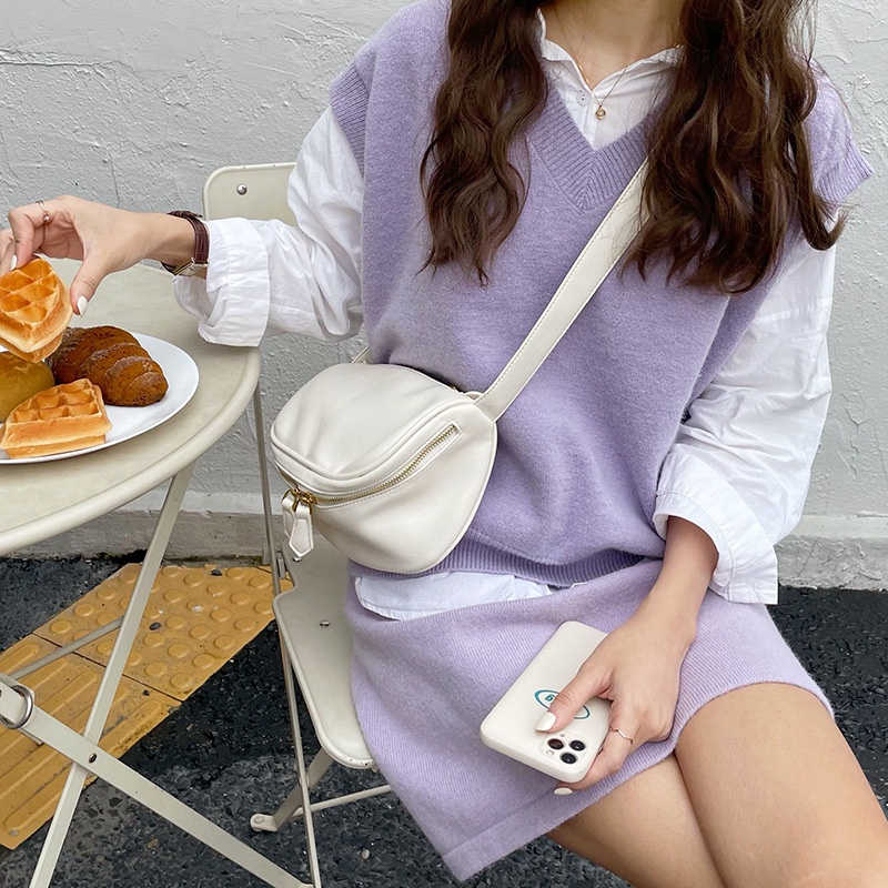 Menas Túi Xách Da PU Màu Trơn Phong Cách Phương Tây Dễ Phối Đồ Thời Trang Cho Nam