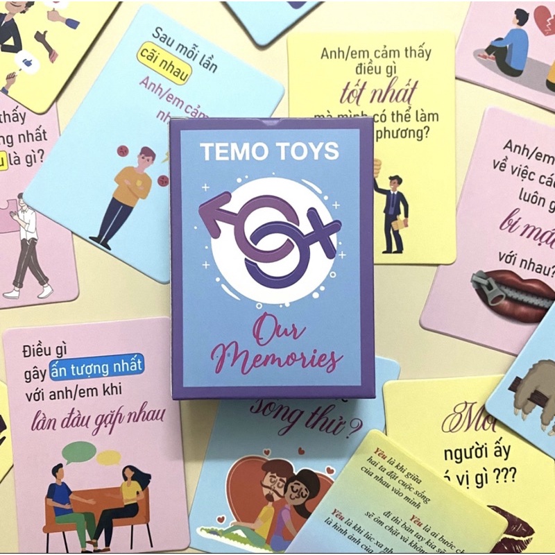Bộ bài tình yêu thấu hiểu OUR MEMORIES drinking game dành cho các cặp đôi chia sẻ cảm xúc Temo Toys