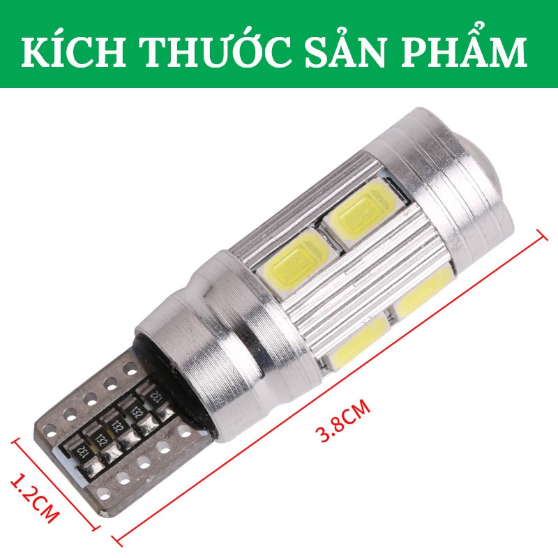 Đèn LED T10 Xi Nhan, Đèn Demi 10 SMD 5630 Bi Cầu Nâng Cấp Smart IC Dùng Cho Ô Tô Xe Máy VERSION 3